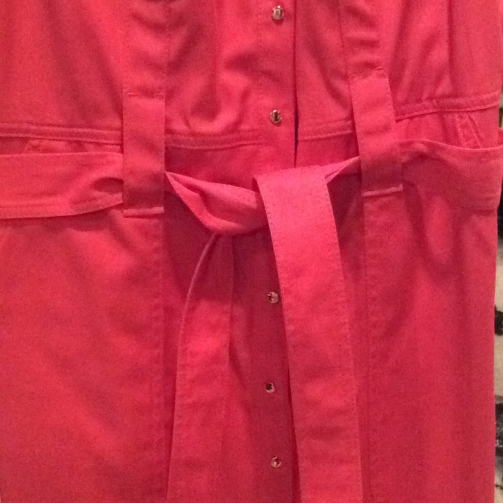 Elie Tahari coral Belted dress sleeveless Size 6 - Picture 3 of 6